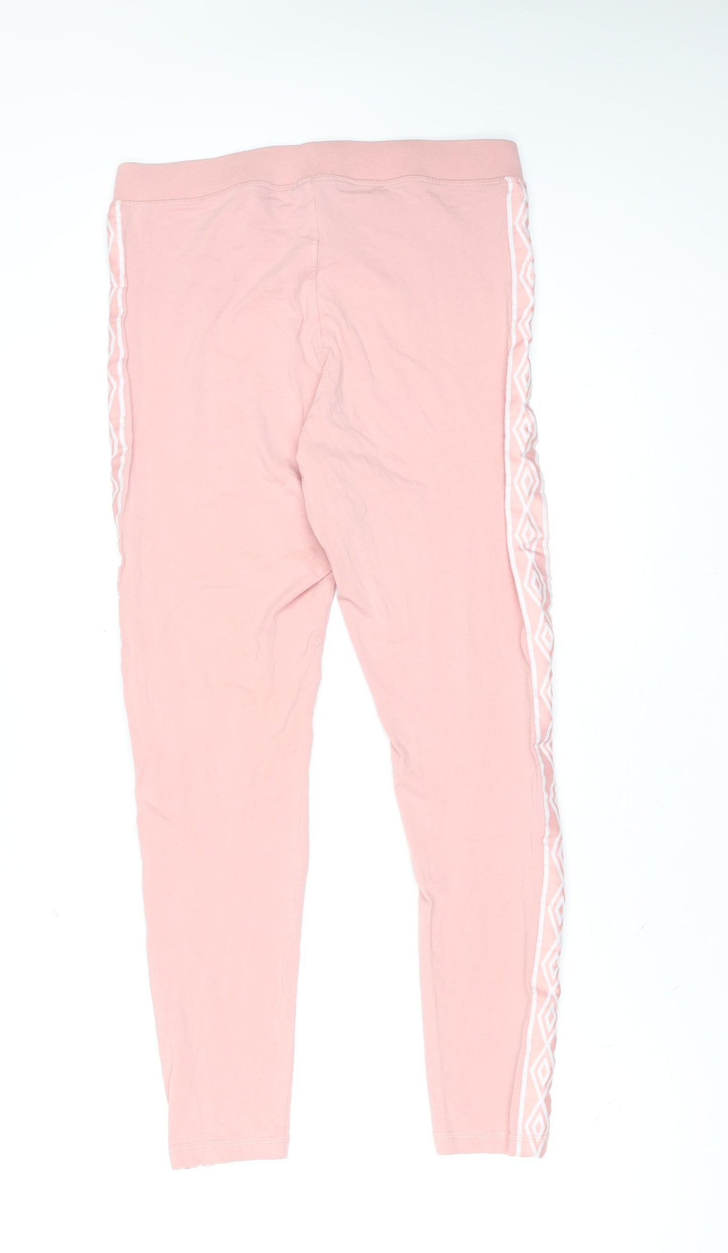 Umbro Women's Pink L Ankle Sports Leggings with Side Stripe