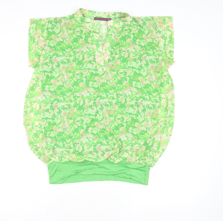 Kate & Pippa Women's Green Floral Tunic Blouse Size S