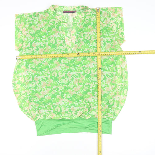 Kate & Pippa Women's Green Floral Tunic Blouse Size S