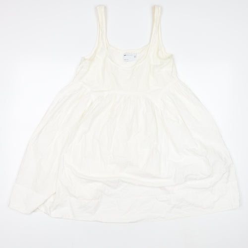 ASOS DESIGN Women’s White Cotton Slip Dress Size 8 Sleeveless Summer