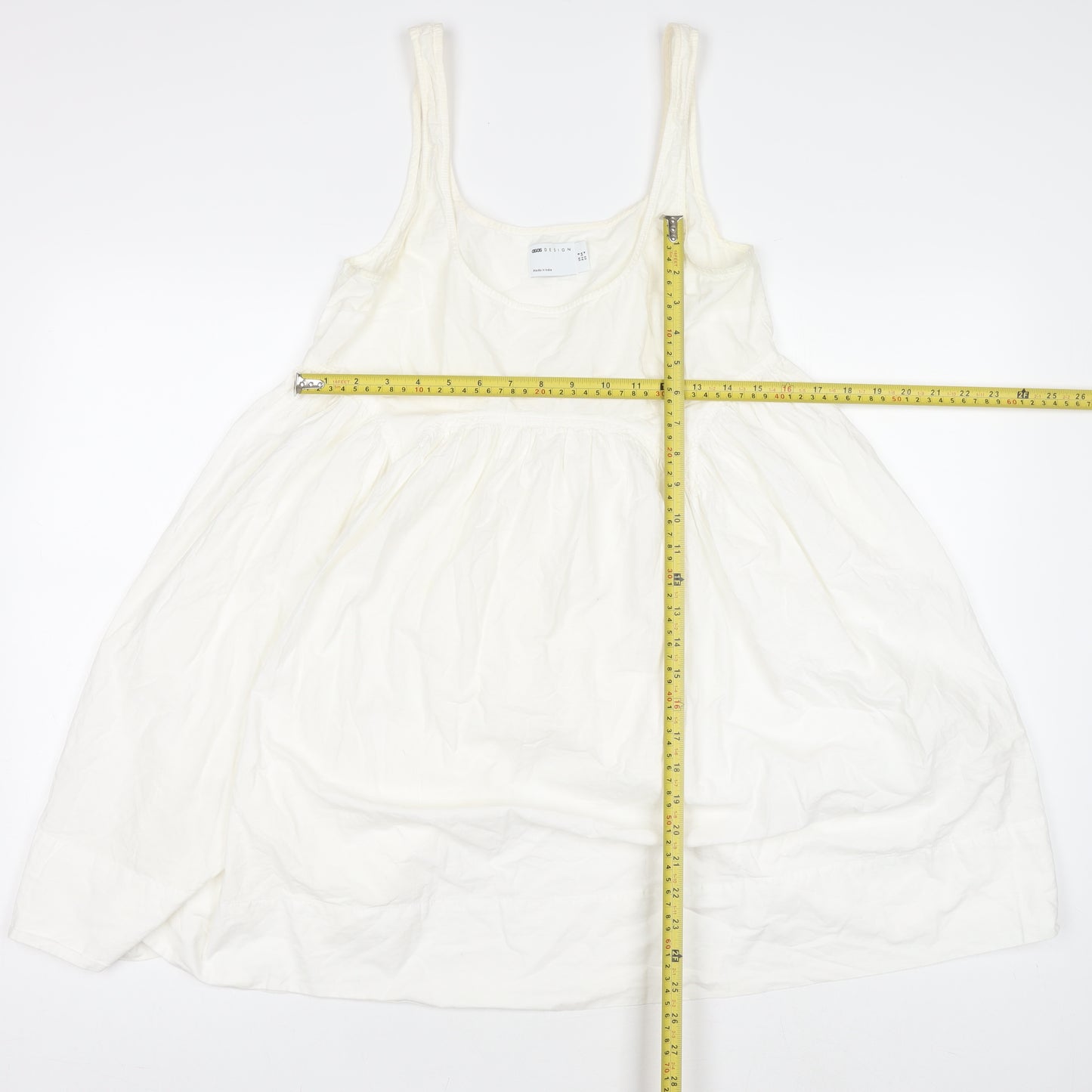 ASOS DESIGN Women’s White Cotton Slip Dress Size 8 Sleeveless Summer