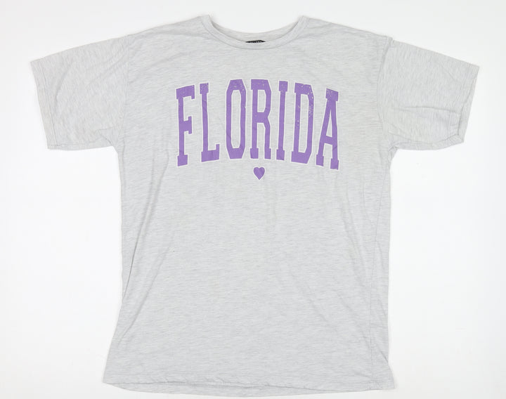 MaxMila Women’s Grey Florida Print Cotton T-Shirt Size M