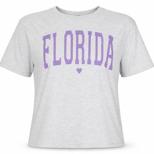 MaxMila Women’s Grey Florida Print Cotton T-Shirt Size M