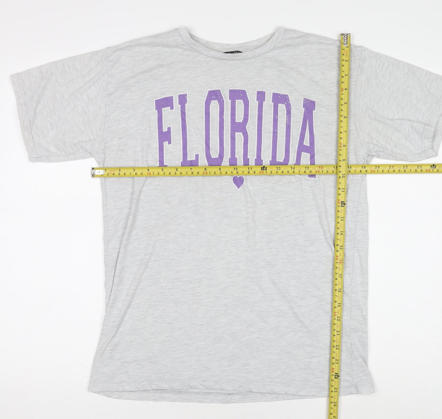 MaxMila Women’s Grey Florida Print Cotton T-Shirt Size M