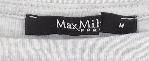 MaxMila Women’s Grey Florida Print Cotton T-Shirt Size M