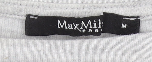 MaxMila Women’s Grey Florida Print Cotton T-Shirt Size M