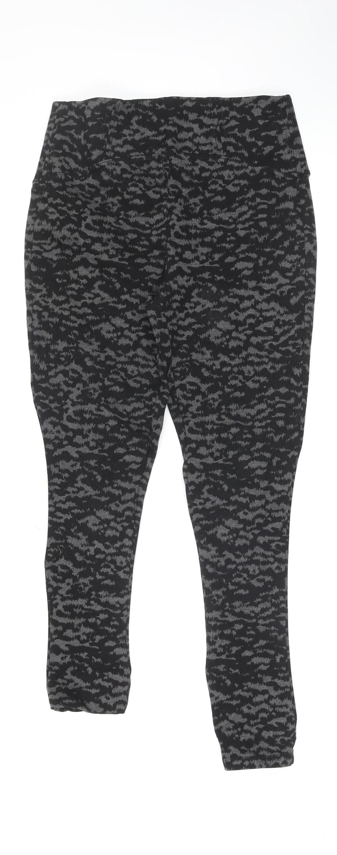 Marks & Spencer Women's Grey Animal Print Stretch Leggings Size 10