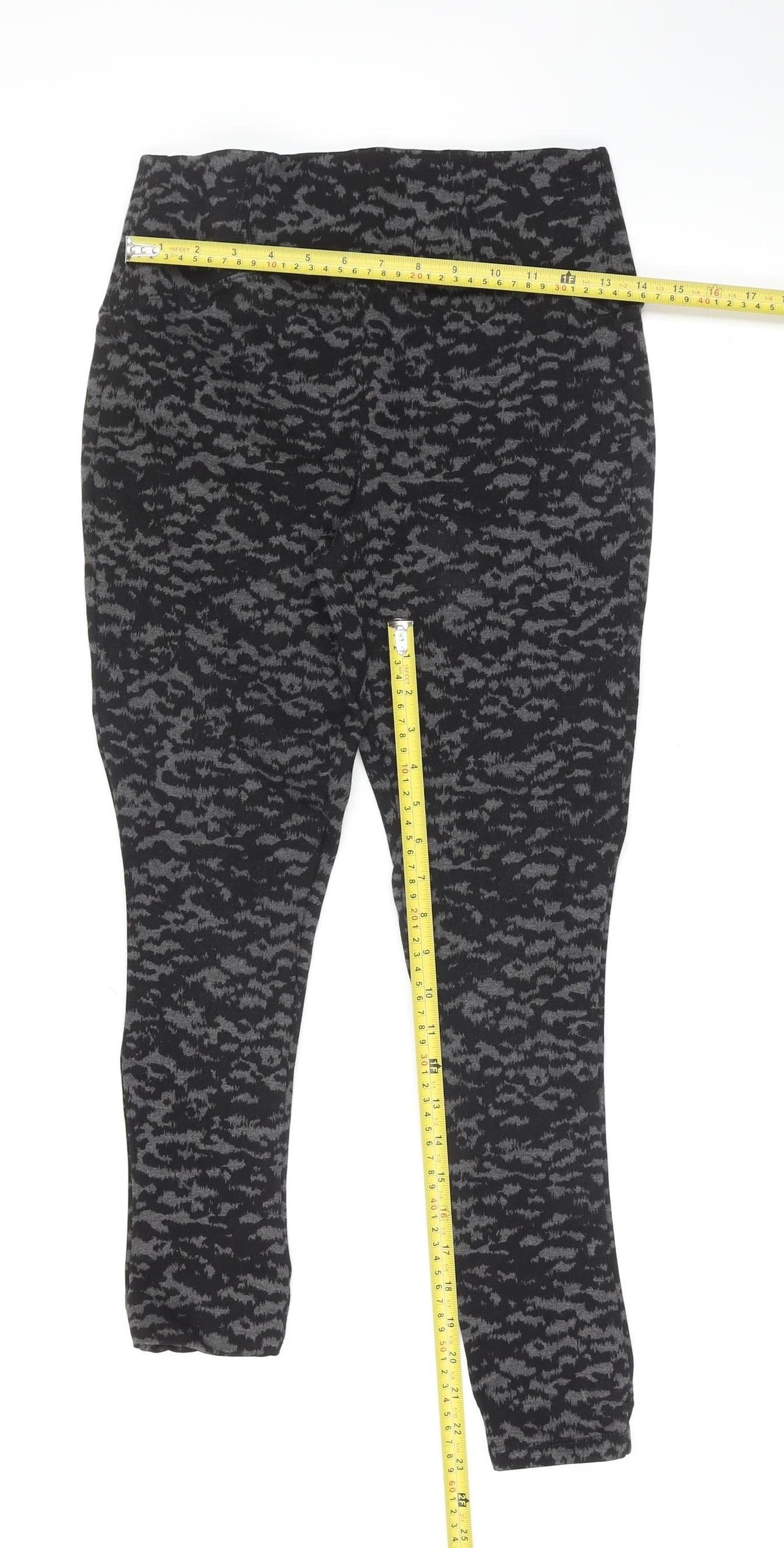 Marks & Spencer Women's Grey Animal Print Stretch Leggings Size 10