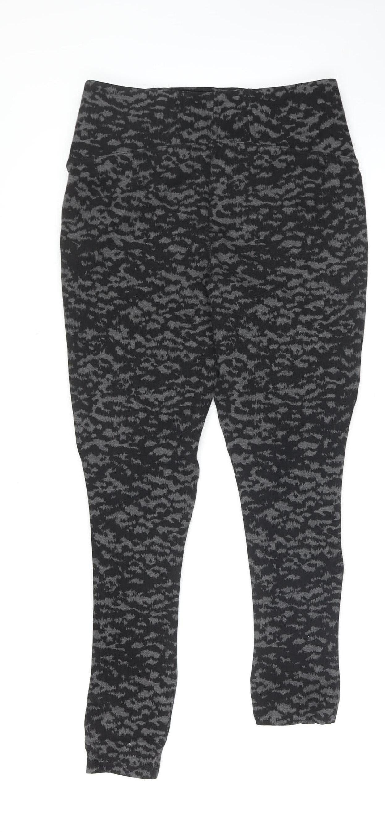 Marks & Spencer Women's Grey Animal Print Stretch Leggings Size 10
