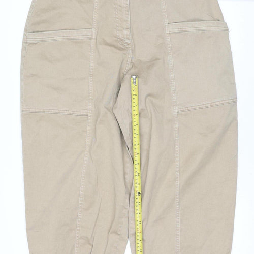 Marks and Spencer Per Una Beige Cargo Trousers Unisex Adults Size 16 Relaxed Fit