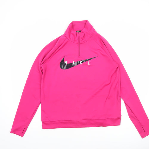 Nike Women’s Pink Dri-FIT 1/4 Zip Running Top Size M