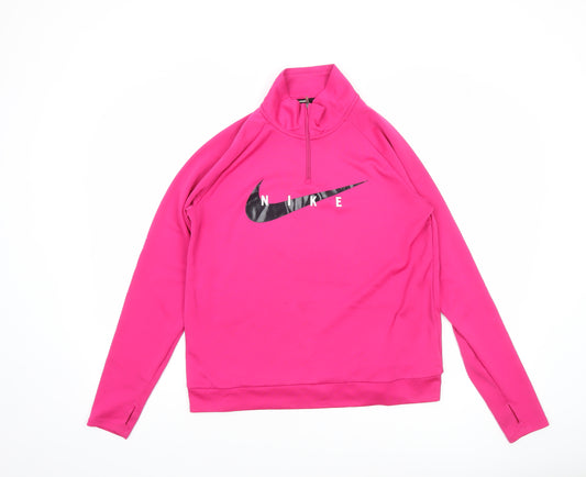 Nike Women’s Pink Dri-FIT 1/4 Zip Running Top Size M