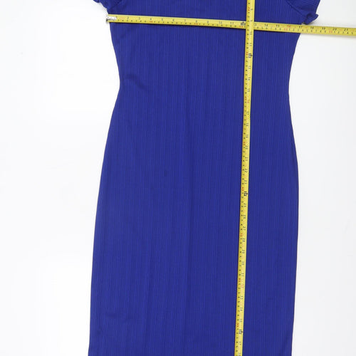 River Island Women’s Blue Bodycon Midi Dress Size 14