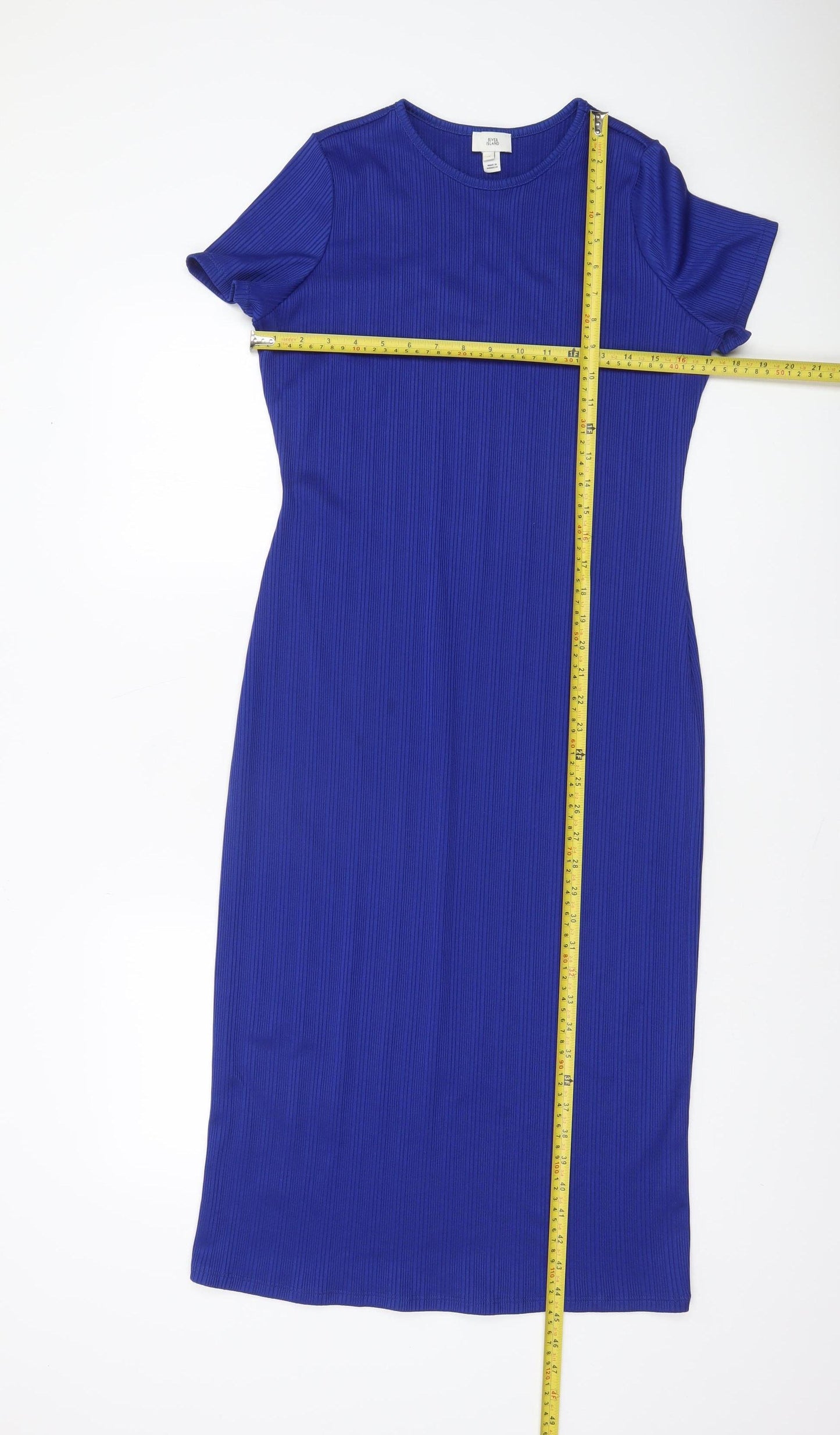 River Island Women’s Blue Bodycon Midi Dress Size 14