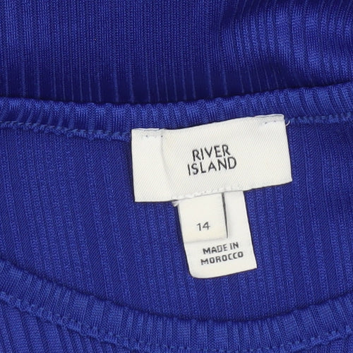 River Island Women’s Blue Bodycon Midi Dress Size 14
