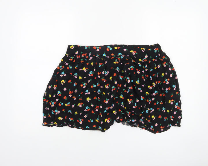 Dunnes Stores Women’s Black Floral Bubble Hem Short Skirt Size L