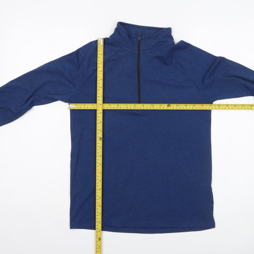 St. Bernard Blue Men's S Long Sleeve 1/4 Zip Activewear Top