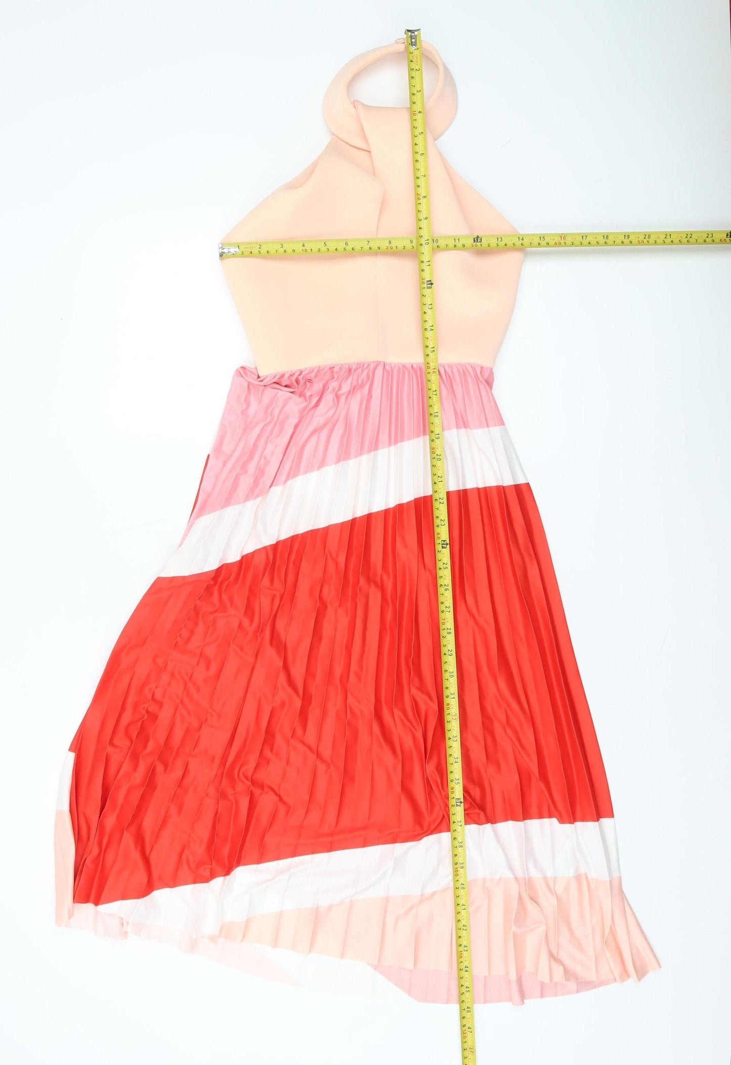ASOS Women’s Multicoloured Halter Pleated Midi A-Line Dress Size 8