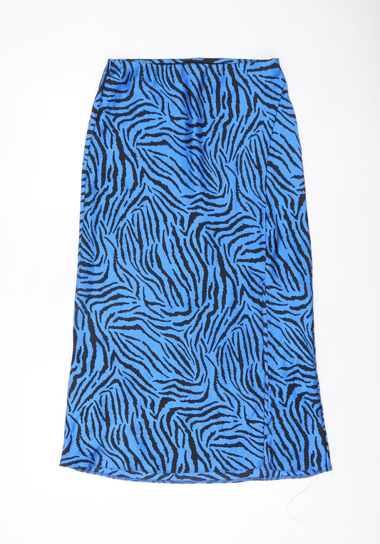 Dunnes Stores Women’s Blue Animal Print Midi Pencil Skirt Size 12