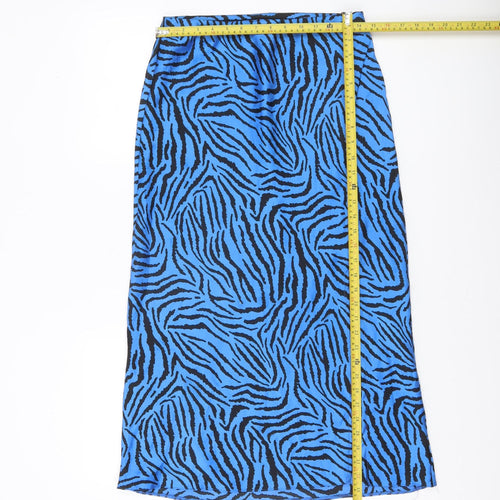 Dunnes Stores Women’s Blue Animal Print Midi Pencil Skirt Size 12