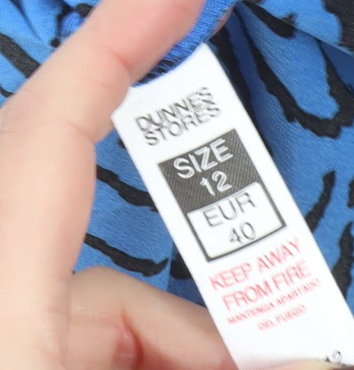 Dunnes Stores Women’s Blue Animal Print Midi Pencil Skirt Size 12