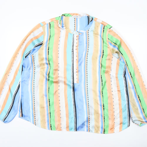 Gallery Women’s Multicoloured Striped Long Sleeve Blouse UK 20