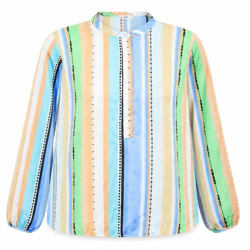 Gallery Women’s Multicoloured Striped Long Sleeve Blouse UK 20