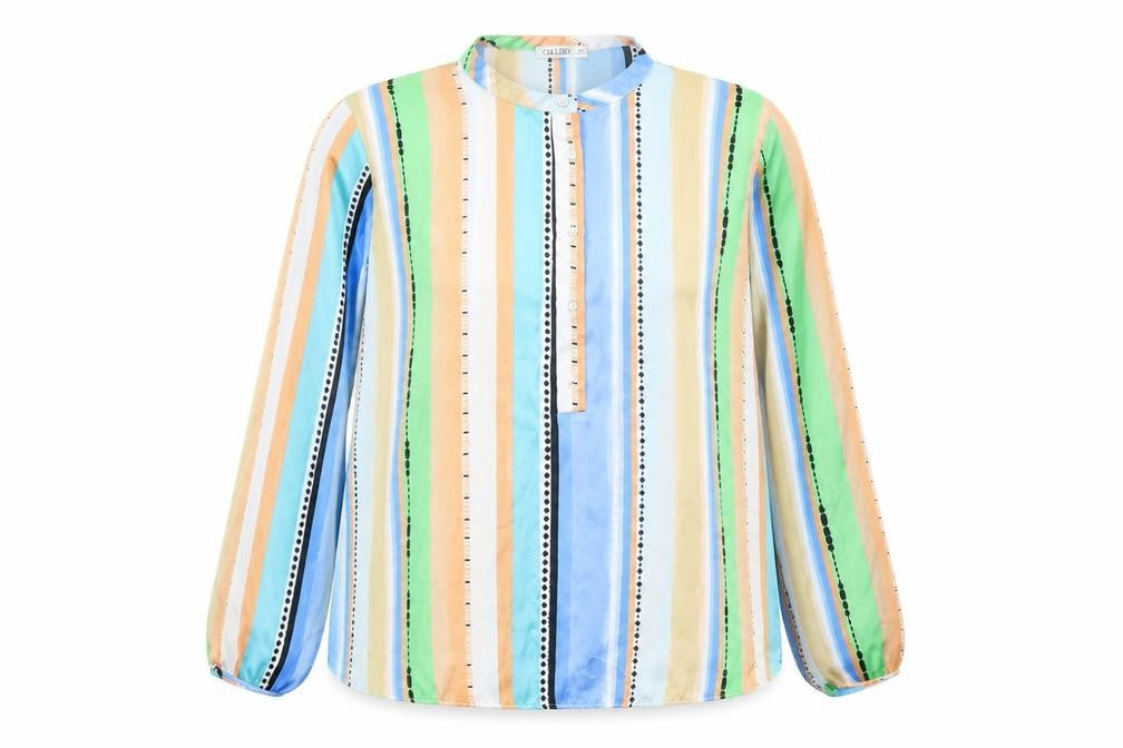 Gallery Women’s Multicoloured Striped Long Sleeve Blouse UK 20