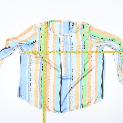 Gallery Women’s Multicoloured Striped Long Sleeve Blouse UK 20