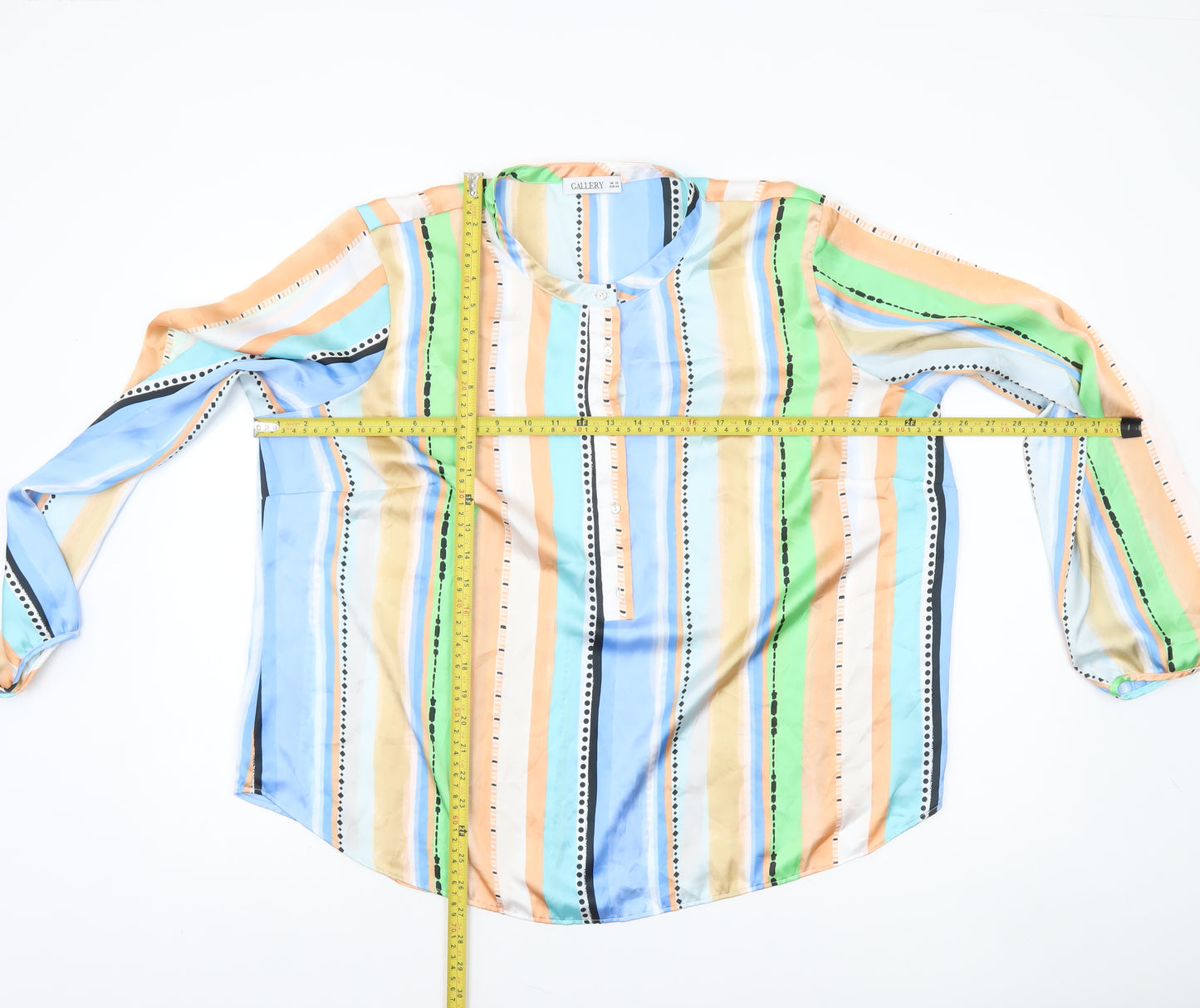 Gallery Women’s Multicoloured Striped Long Sleeve Blouse UK 20