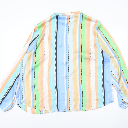 Gallery Women’s Multicoloured Striped Long Sleeve Blouse UK 20