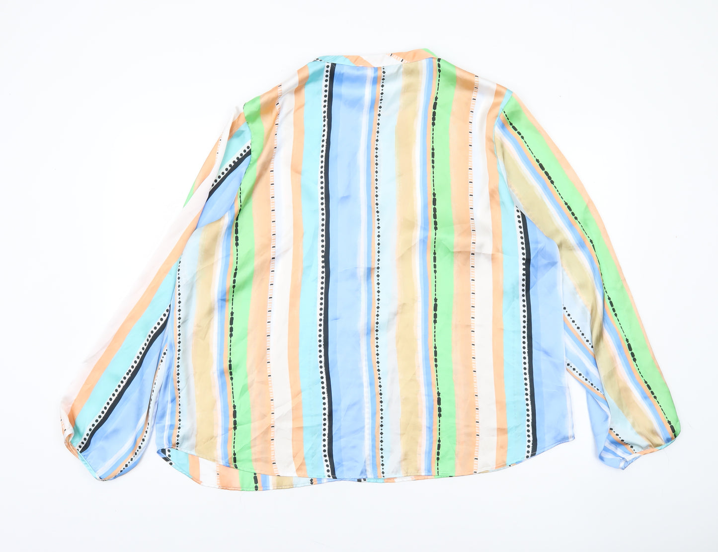 Gallery Women’s Multicoloured Striped Long Sleeve Blouse UK 20