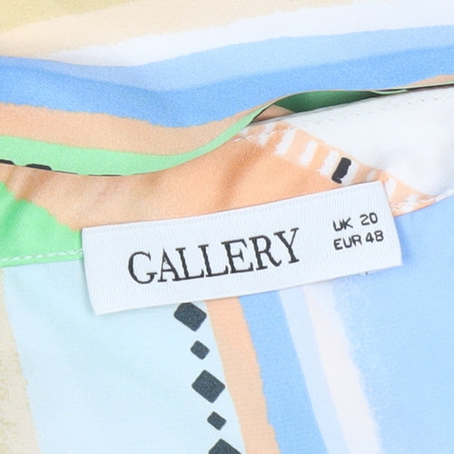 Gallery Women’s Multicoloured Striped Long Sleeve Blouse UK 20