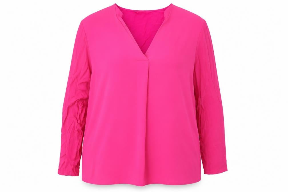 Dunnes Women’s Pink V-Neck Long Sleeve Blouse Size 2XL