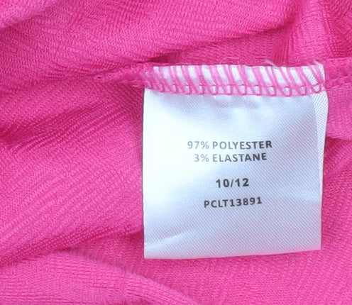 Paco Boutique Women's Pink Floral Stretch T-Shirt Size 10