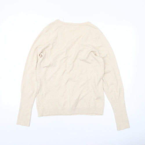 River Island Womens Beige V-Neck Pullover Jumper Size 14
