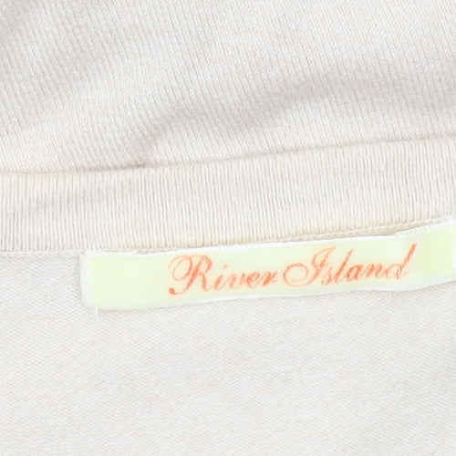 River Island Womens Beige V-Neck Pullover Jumper Size 14