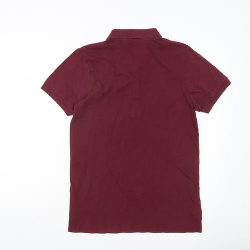 Brave Soul Men’s Red Cotton Short Sleeve Polo Shirt Size L