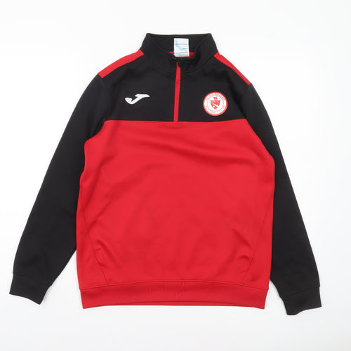 Joma Boys Red Black 1/4 Zip Training Sweatshirt 14 Years Regular Fit