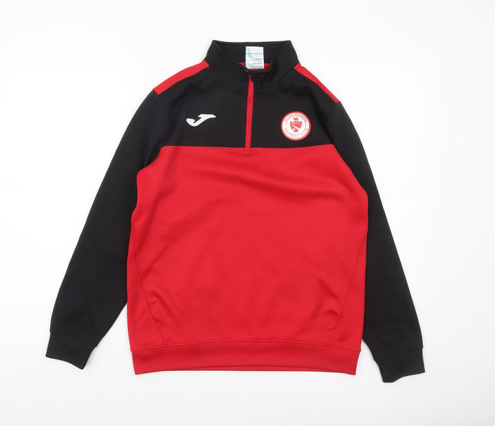 Joma Boys Red Black 1/4 Zip Training Sweatshirt 14 Years Regular Fit