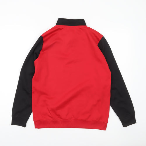 Joma Boys Red Black 1/4 Zip Training Sweatshirt 14 Years Regular Fit