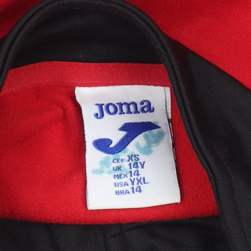 Joma Boys Red Black 1/4 Zip Training Sweatshirt 14 Years Regular Fit