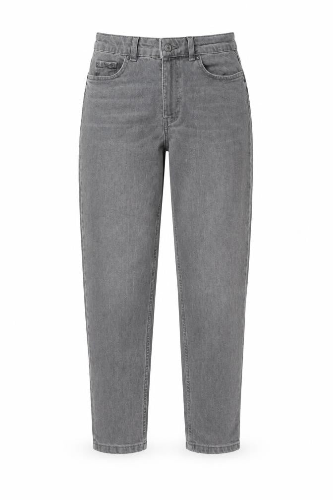 Front view of Primark Women Grey Straight Leg Jeans, size 8, Regular Fit Denim