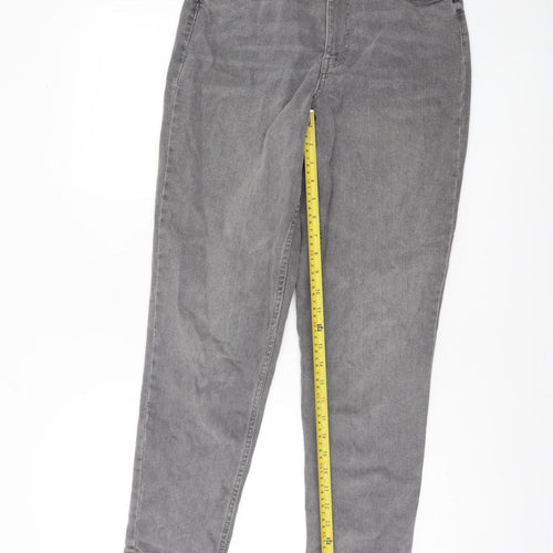 Primark Women Grey Straight Leg Jeans Size 8 Regular Fit Denim