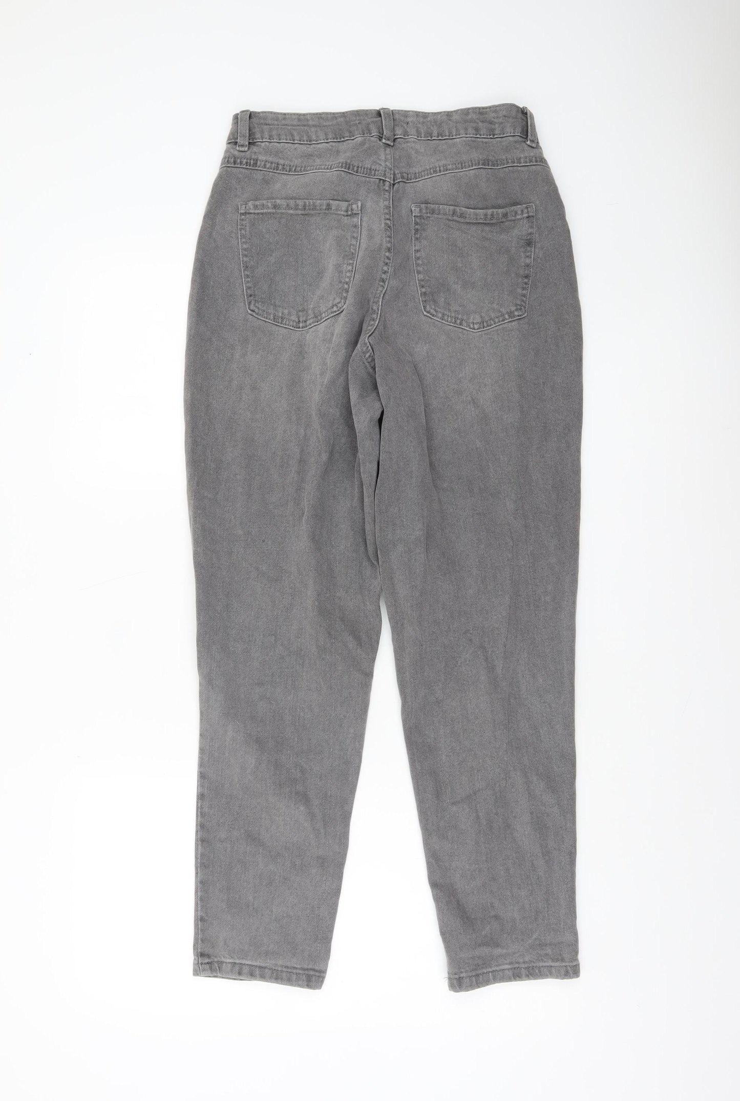 Primark Women Grey Straight Leg Jeans Size 8 Regular Fit Denim