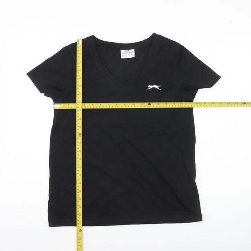 Slazenger Women’s Black V-Neck Short Sleeve Basic T-Shirt Size 10