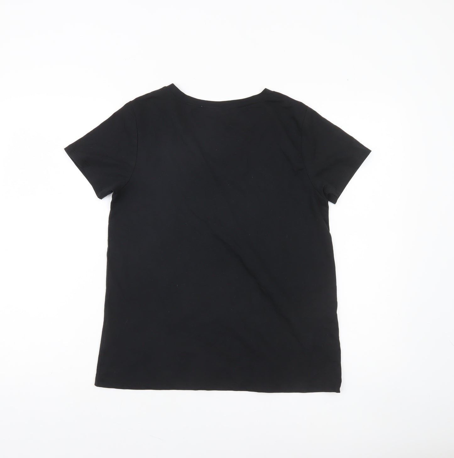 Slazenger Women’s Black V-Neck Short Sleeve Basic T-Shirt Size 10