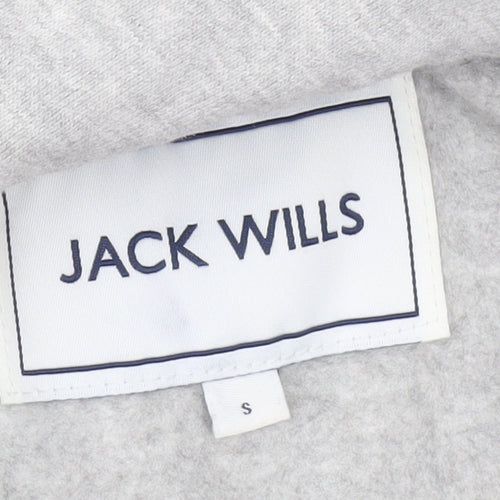 Jack Wills Men’s Grey Full Zip Hoodie Size S Cotton Fleece