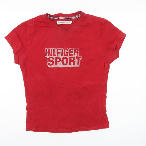 Tommy Hilfiger Women’s Red Sport Logo T-Shirt XL Short Sleeve