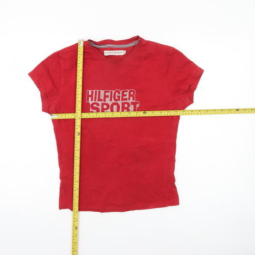 Tommy Hilfiger Women’s Red Sport Logo T-Shirt XL Short Sleeve